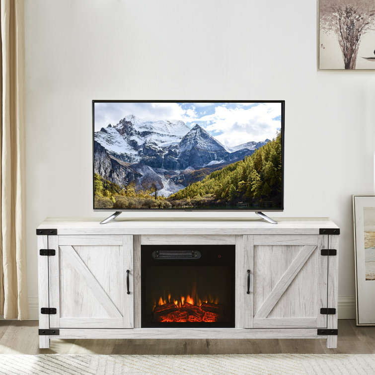 Gracie Oaks Eakly TV Stand for TVs up to 65" with Fireplace Included